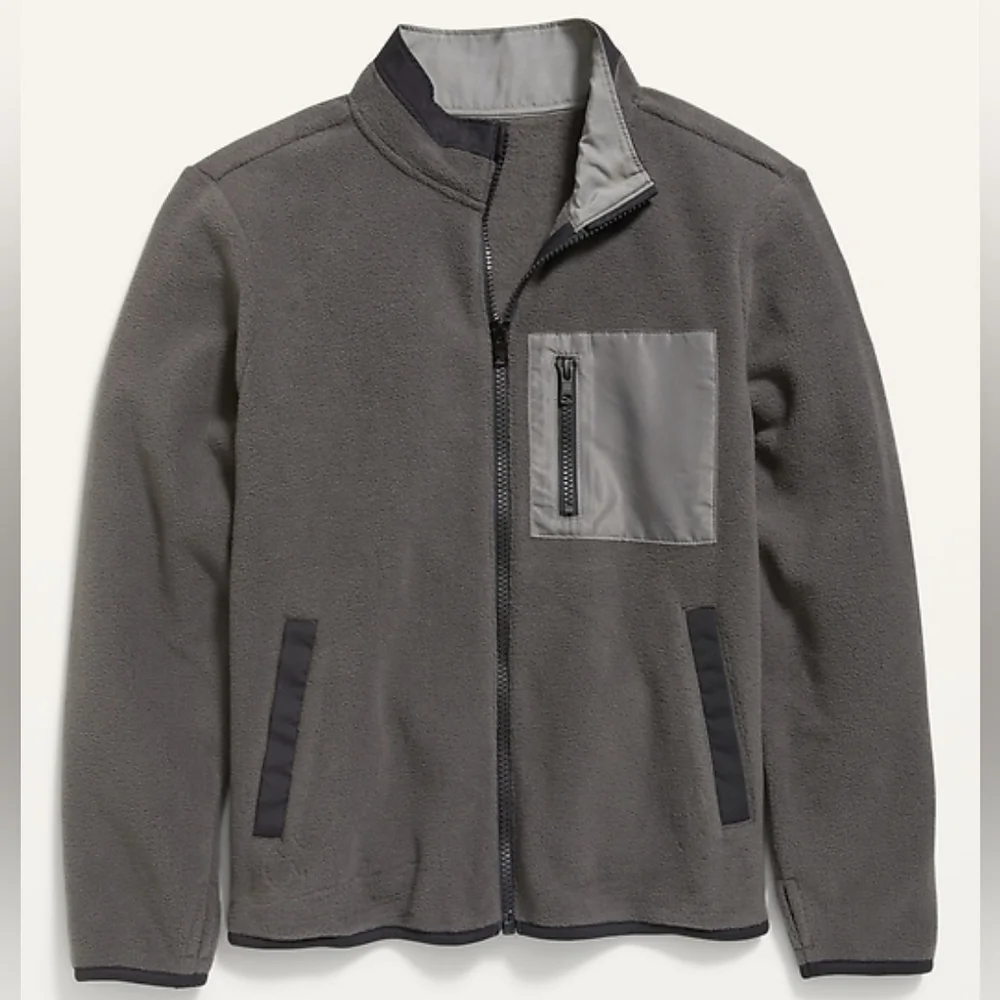 🆕️ Old Navy Boys Micro Fleece Zip Jacket in Panther